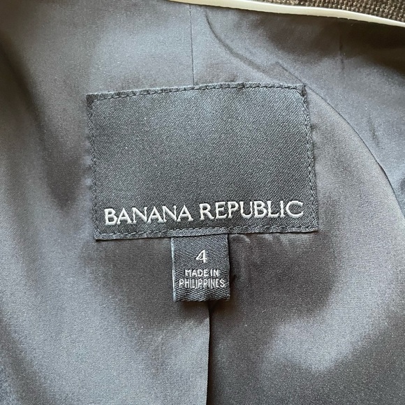 Banana Republic Brown and Gray Wool Heritage Glen Plaid Classic Blazer size 4 - Picture 8 of 14